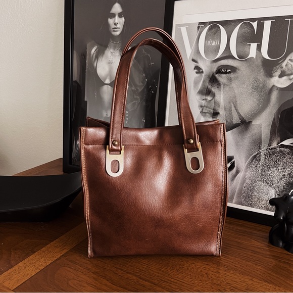 Handbags - VINTAGE BROWN TOP HANDLE BIENBAG 1990's